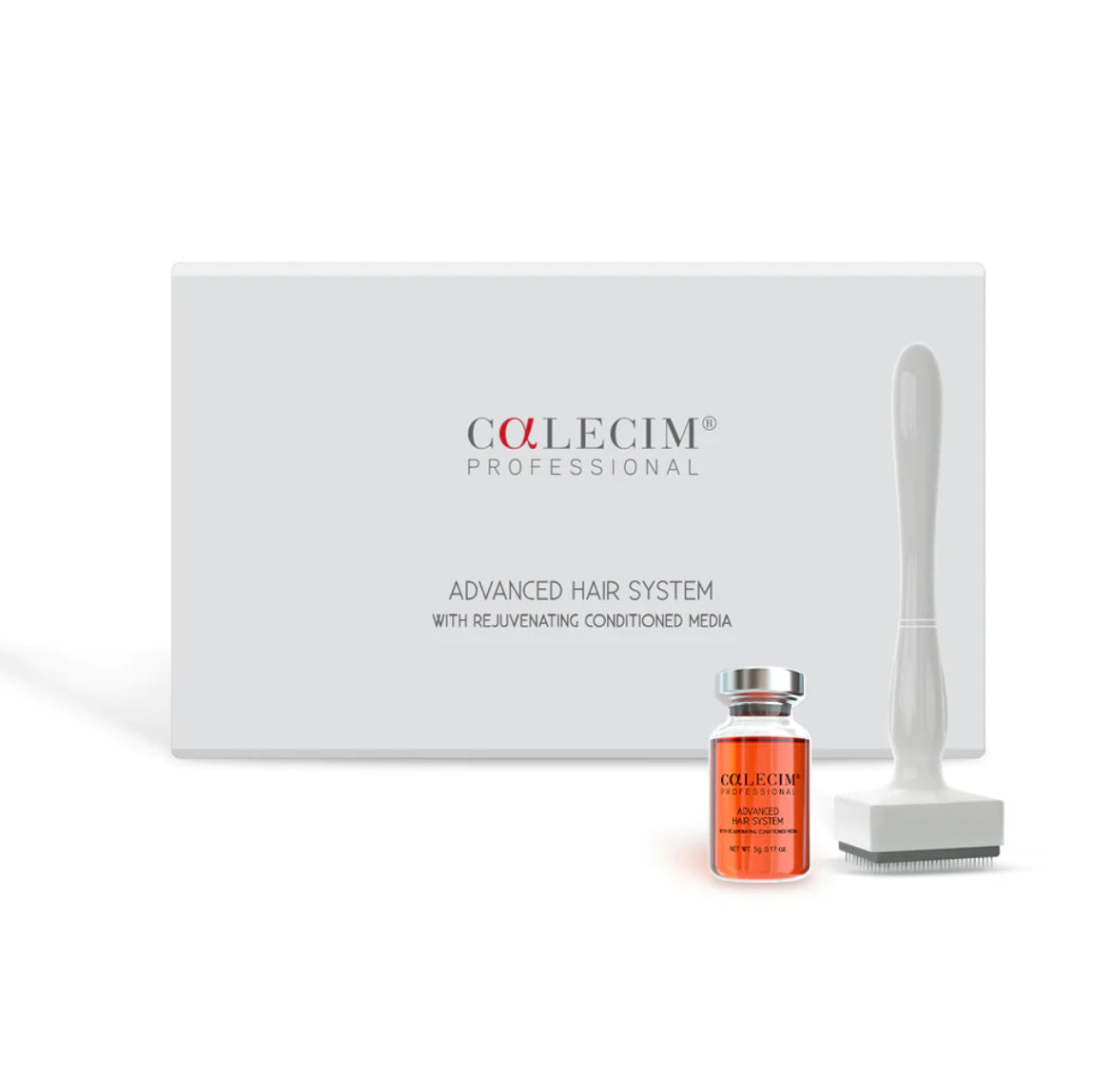 Calecim Advanced Hair System Salon Application including micro needling.